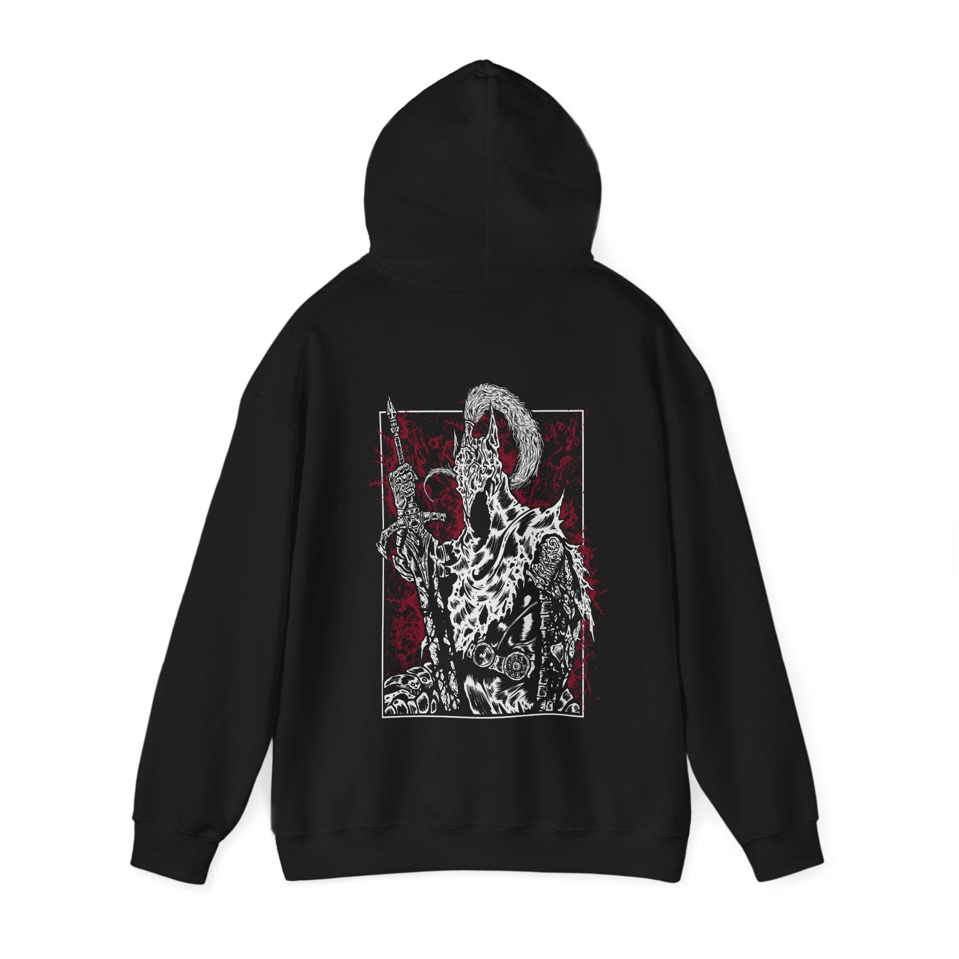 Image number 4 of a Hooded Sweatshirt featuring Artorias the Abysswalker from Dark Souls in a gritty design, capturing his battle-worn appearance and fierce determination, perfect for fans who admire his tragic heroism and legendary struggle against the Abyss.