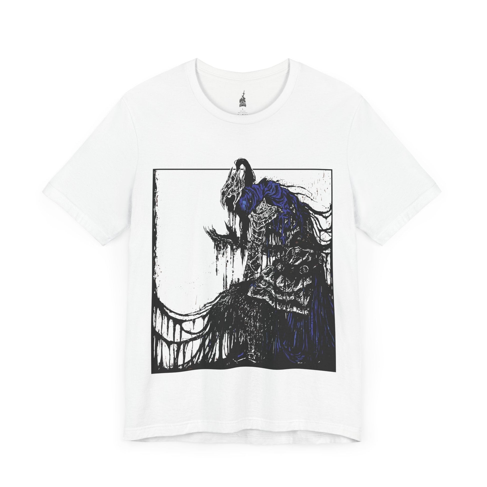 Image number 3 of a White T-shirt featuring Artorias the Abysswalker from Dark Souls, showcasing detailed artwork of the legendary character, perfect for fans who admire the dark and intense nature of this iconic character.