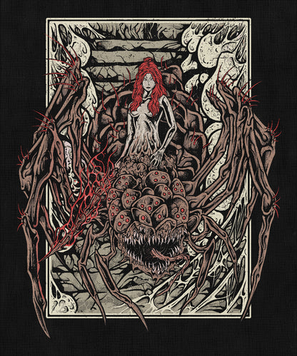 Wallpaper of Dark Souls Chaos Witch Queelag. Deep in Blighttown, the Chaos Witch Quelaag stands as both guardian and executioner. Cursed by her mother’s failed Flame of Chaos, her monstrous form hides devotion to her dying sister. The Tarnished must defeat her to progress, but her story reveals sacrifice within monstrosity.