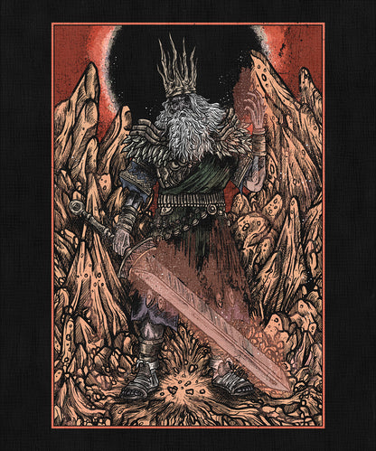 Artwork of Dark Souls Gwyn Lord of Cinder Grim. Gwyn, Lord of Cinder, is the legendary god who linked the First Flame, ushering in the Age of Fire in Dark Souls. Once a mighty ruler and lightning-wielding warrior, Gwyn sacrificed his soul to preserve the fading flame, becoming a hollowed shell of his former glory and the game’s final boss.
