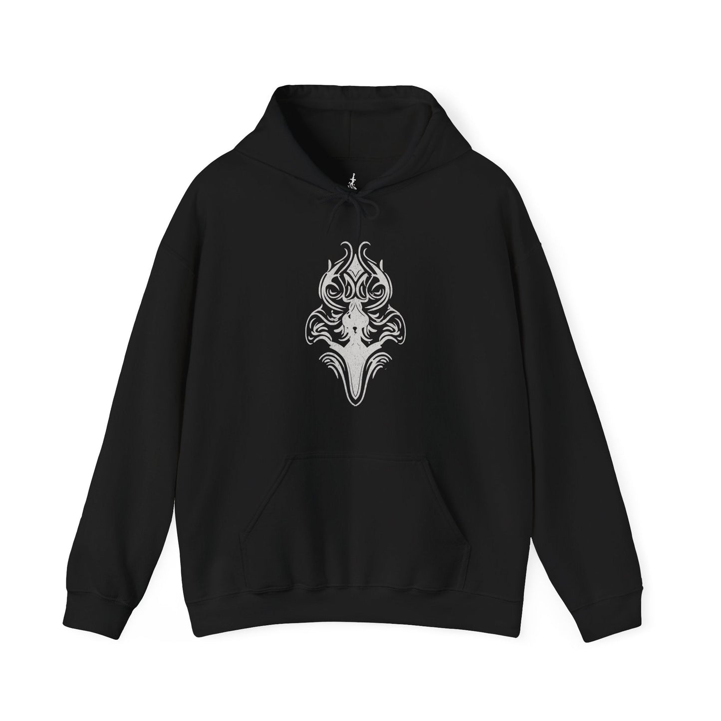 Image number 3 of a Black Hooded Sweatshirt featuring Knight Artorias and his loyal companion Grey Wolf Sif from Dark Souls, capturing their legendary bond and heroic presence, perfect for fans who honor this iconic duo and their tragic story.