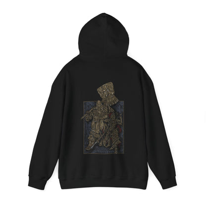 Image number 4 of a Hooded Sweatshirt featuring Dragon Slayer Ornstein and Executioner Smough from Dark Souls, showcasing the iconic duo in their legendary battle stances, perfect for fans who admire their imposing presence and challenging boss fight in Anor Londo.