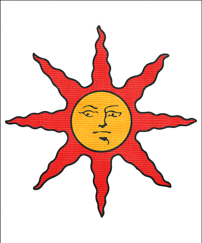 Artwork of Dark Souls Warrior of Sunlight Embroidered. The Warrior of Sunlight is a covenant in Dark Souls devoted to Lord Gwyn’s ideals. Known for their golden summon signs and the phrase “Praise the Sun,” members assist other players in jolly cooperation, earning Sunlight Medals for their valor.