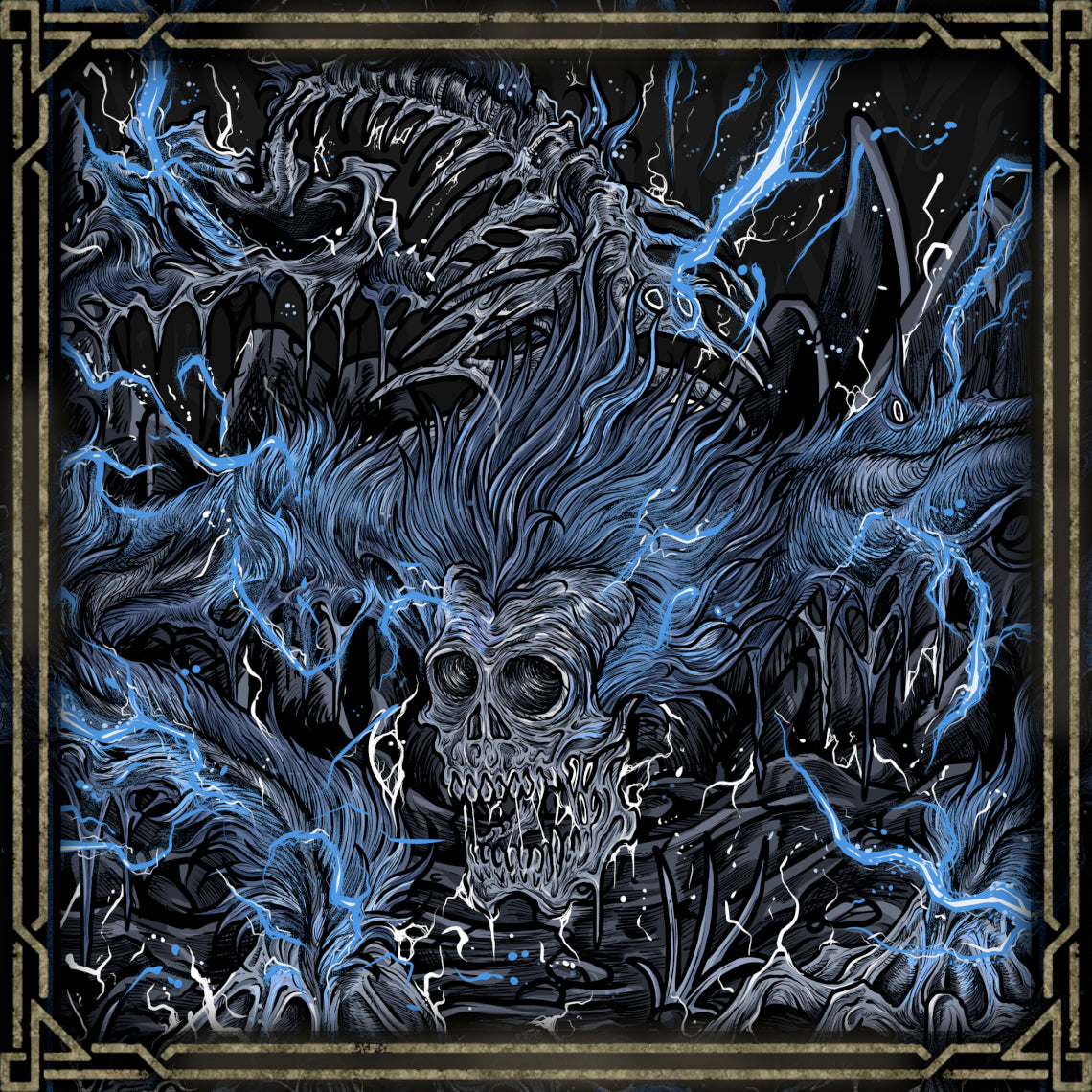Wallpaper of Darkbeast Paarl. Darkbeast Paarl’s fight is a brutal dance of lightning and bone. Once human, perhaps once cleric, Paarl now exists as a failed fusion of beast and storm. His tortured shrieks echo the fate of those sacrificed to the Church’s experiments—left to rot in the dark, barely alive, yet monstrously reborn.
