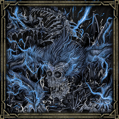 Wallpaper of Darkbeast Paarl. Darkbeast Paarl’s fight is a brutal dance of lightning and bone. Once human, perhaps once cleric, Paarl now exists as a failed fusion of beast and storm. His tortured shrieks echo the fate of those sacrificed to the Church’s experiments—left to rot in the dark, barely alive, yet monstrously reborn.