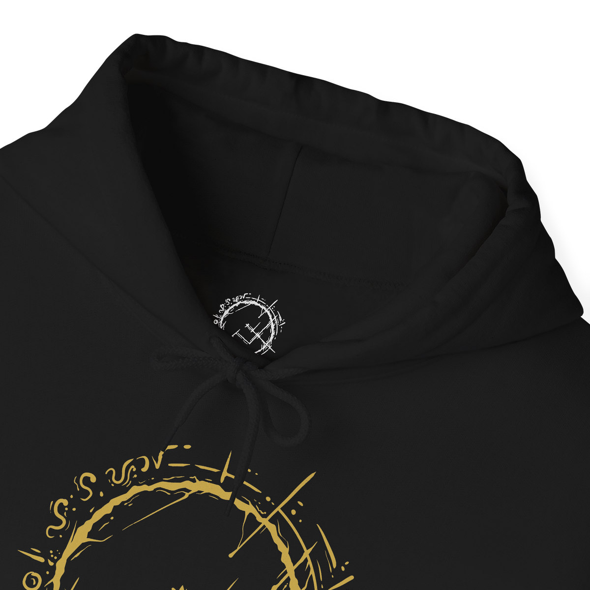 Folded Demon's Souls hooded sweatshirt featuring the Maiden in Black and a nameless knight in the Nexus, showcasing haunting dark fantasy artwork inspired by Boletaria, the Slayer of Demons, and the mysterious sanctuary from FromSoftware's iconic game.