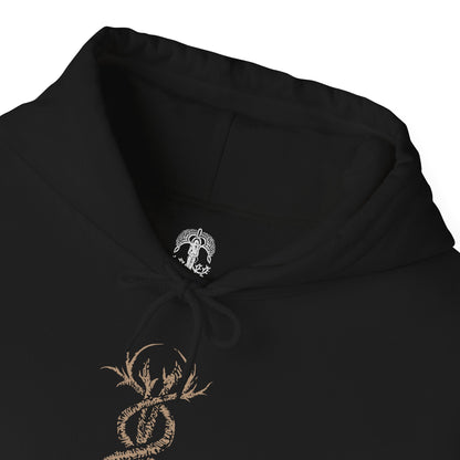 Folded Hooded Sweatshirt featuring the Divine Beast Dancing Lion from Elden Ring Shadow of the Erdtree, blending majestic and powerful imagery, perfect for fans who appreciate mythical creatures and epic battles in the Lands Between.