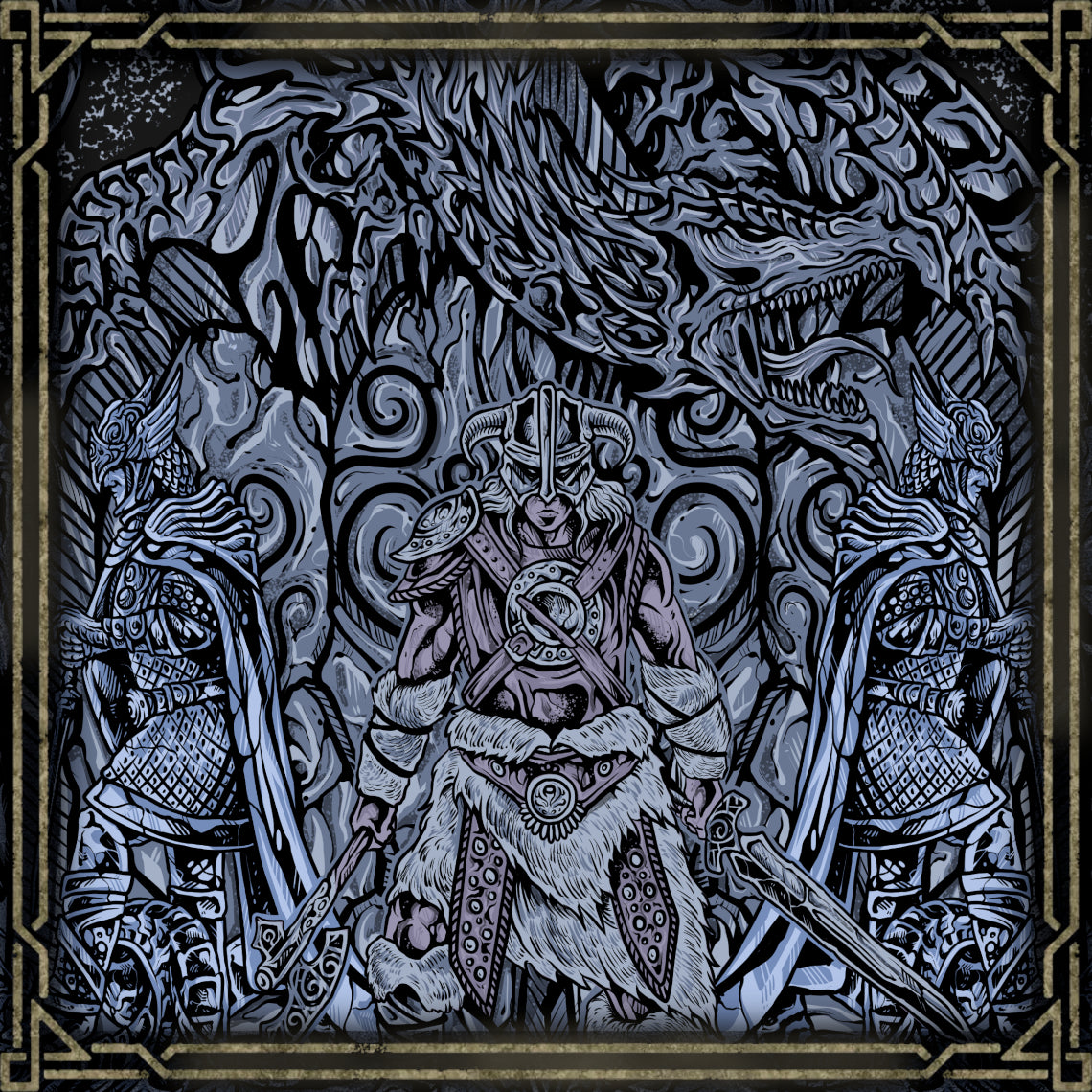 Artwork of Dragonborn. Dovahkiin, the Dragonborn, is the legendary mortal blessed with the soul and power of a dragon. Chosen by the gods, they rise to challenge Alduin, the World-Eater, and restore balance to Tamriel. With the Thu’um — the Voice — the Dragonborn channels ancient draconic power, embodying Skyrim’s eternal struggle between destiny and freedom.