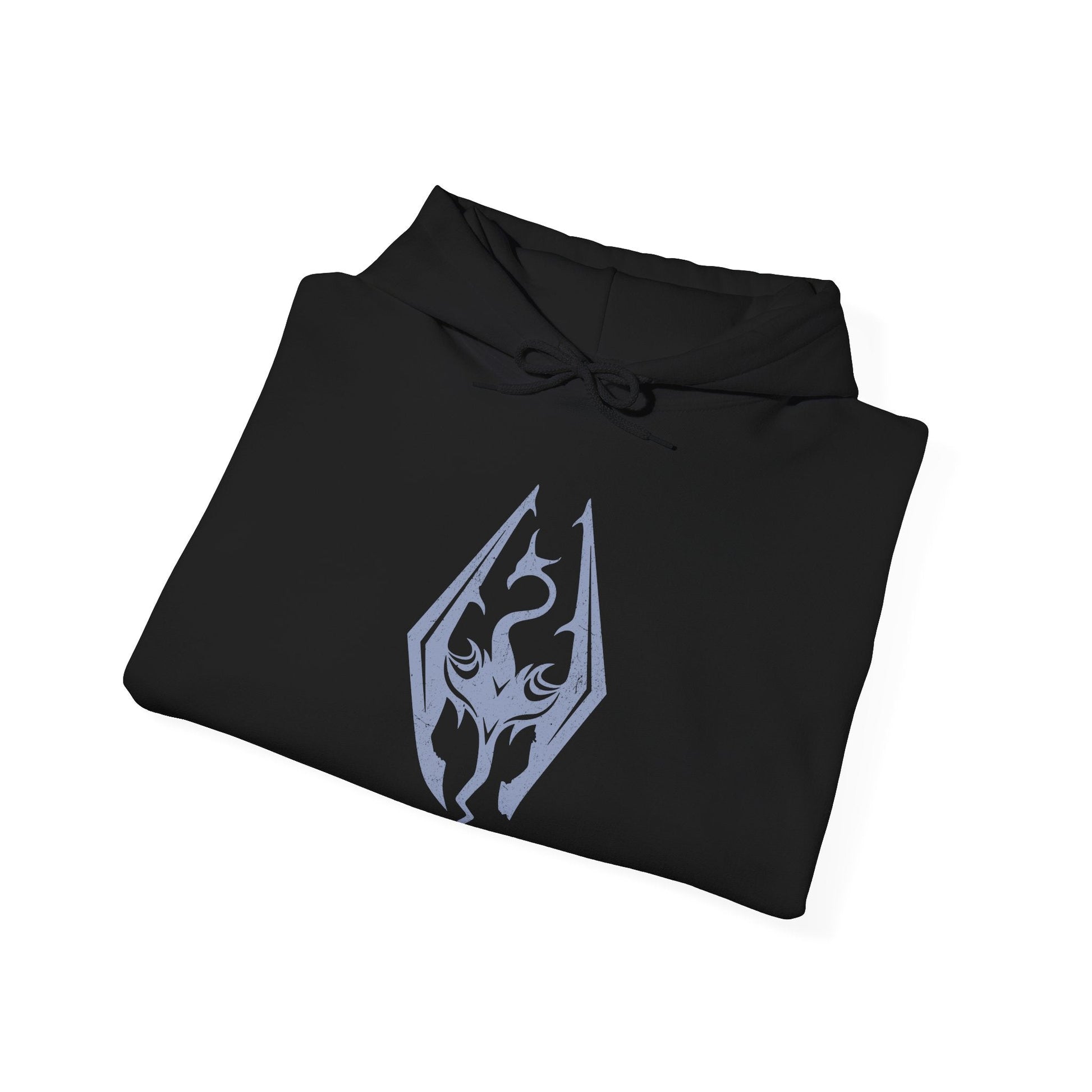 Image 6 of a Hooded Sweatshirt featuring the Dovahkiin from Skyrim, the mortal born with the soul of a dragon and the voice that shakes mountains. From the peaks of High Hrothgar to the depths of Blackreach, the Dragonborn’s journey shapes the fate of Nirn. This design honors their mythic legacy—where ancient prophecy and raw power collide under the watchful gaze of the dov.
