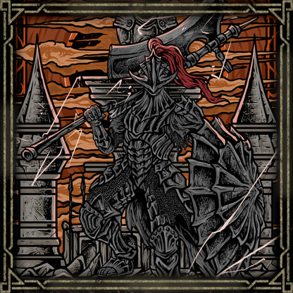 Concept Art of Dragonslayer Armor. Dragonslayer Armour embodies the fading legacy of Lothric's dragon hunters in Dark Souls III. Though the warrior within is long gone, the enchanted armor continues its eternal duty, driven by an unseen force. Its imposing design, thunderous combat style, and mysterious connection to the Pilgrim Butterflies have made the Dragonslayer Armour one of the most iconic bosses in the Souls series.