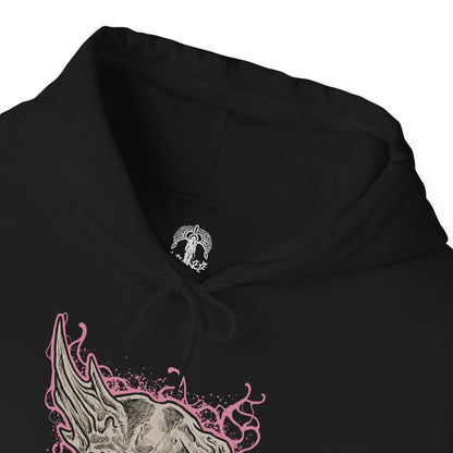 Folded Hooded Sweatshirt design of Dreglord from Elden Ring Nightreign, an immense mound of flesh, skeletal remains, and discarded debris animated by an obsessive determination to endure. Its grotesque silhouette rises from the darkness as fragments of countless fallen beings merge into a single unstoppable entity. The design highlights Dreglord's eerie immortality, communal resentment, and grotesque nature beyond all known forms of life.