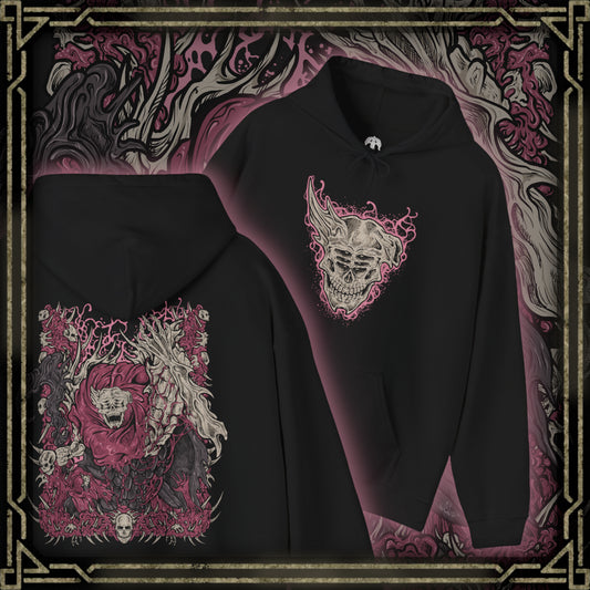 Thumbnail of a Hooded Sweatshirt design of Dreglord from Elden Ring Nightreign, an immense mound of flesh, skeletal remains, and discarded debris animated by an obsessive determination to endure. Its grotesque silhouette rises from the darkness as fragments of countless fallen beings merge into a single unstoppable entity. The design highlights Dreglord's eerie immortality, communal resentment, and grotesque nature beyond all known forms of life.