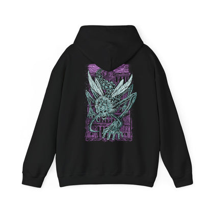 Image 5 of a Hooded Sweatshirt featuring Astel, Naturalborn of the Void from Elden Ring, a cosmic horror that descended from the stars to wreak devastation upon the Lands Between. With a skeletal, insectoid body and a celestial head swirling with galaxies, Astel embodies the unknowable terror of the void itself. A remnant of an ancient, star-born catastrophe, it wields devastating gravity and magic attacks, annihilating all in its path. A must-have for fans of Elden Ring’s deep cosmic lore.