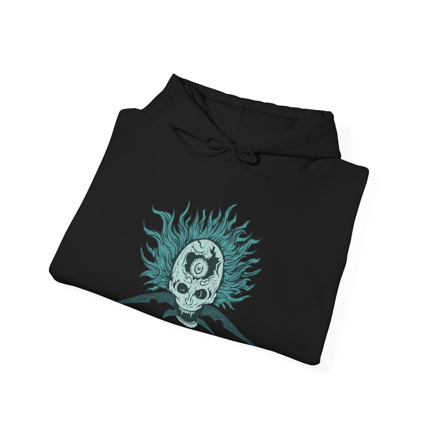Folded Hooded Sweatshirt featuring Astel, Naturalborn of the Void from Elden Ring, a cosmic horror that descended from the stars to wreak devastation upon the Lands Between. With a skeletal, insectoid body and a celestial head swirling with galaxies, Astel embodies the unknowable terror of the void itself. A remnant of an ancient, star-born catastrophe, it wields devastating gravity and magic attacks, annihilating all in its path. A must-have for fans of Elden Ring’s deep cosmic lore.