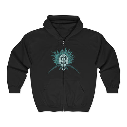Image 3 of a S Zip-up Hooded Sweatshirt featuring Astel, Naturalborn of the Void from Elden Ring, a cosmic horror born from the stars. With a body of glimmering chitin and celestial energy, Astel embodies the mysteries and terror of the cosmos. This design captures the being who once destroyed entire civilizations, symbolizing the vast, uncaring power that lies beyond the Erdtree.