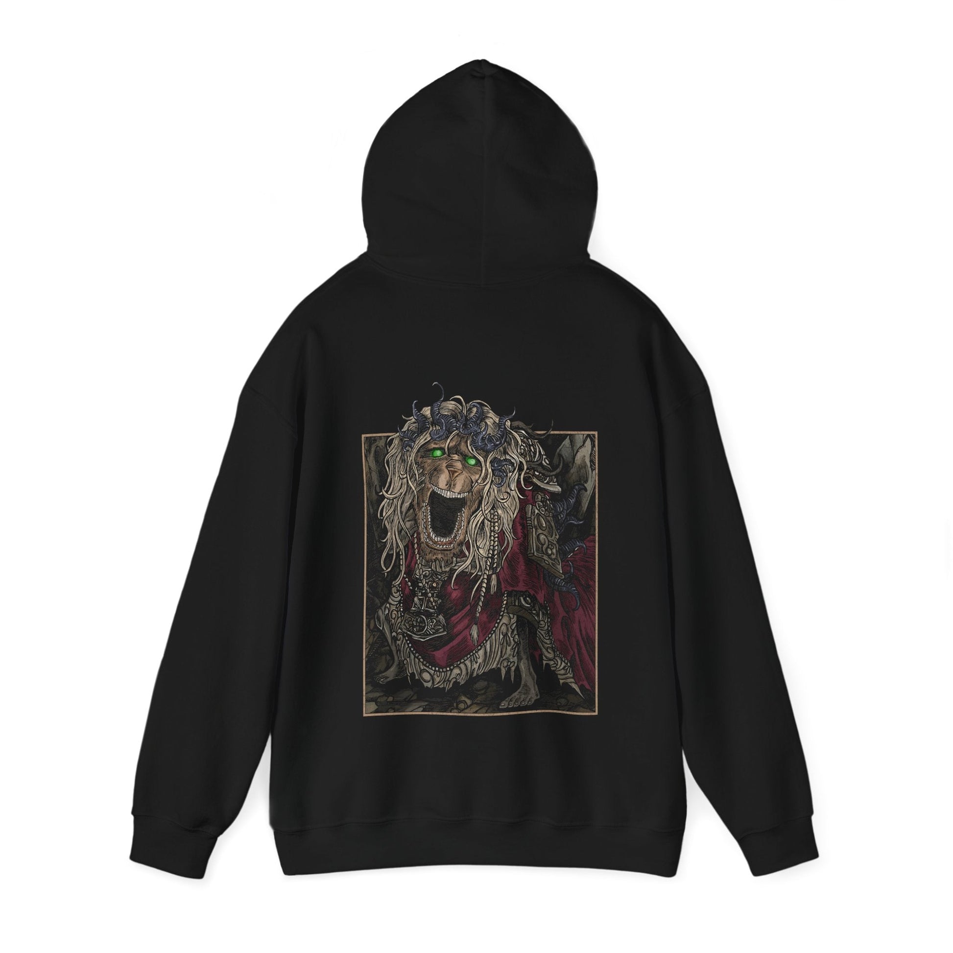 Image number 4 of a Hooded Sweatshirt featuring the Divine Beast Dancing Lion from Elden Ring Shadow of the Erdtree, blending majestic and powerful imagery, perfect for fans who appreciate mythical creatures and epic battles in the Lands Between.