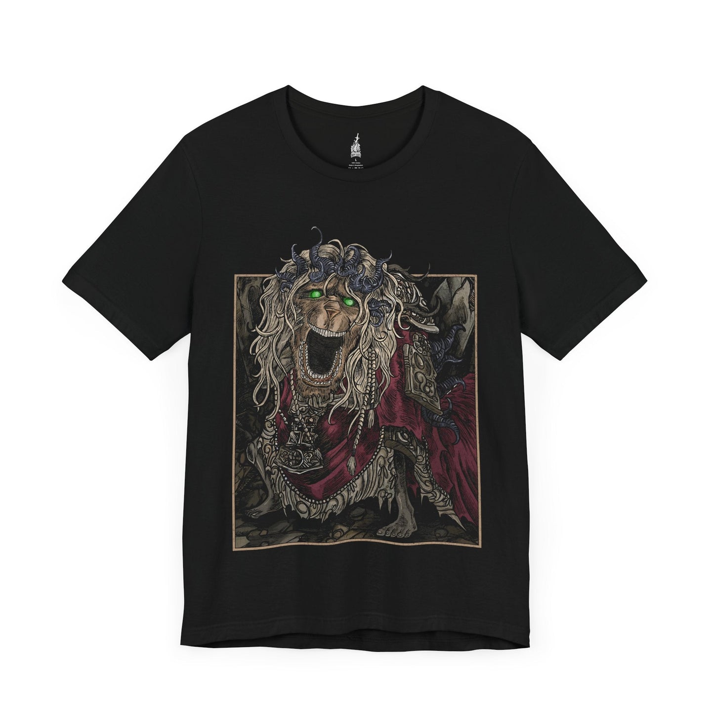 Image number 3 of a Black T-shirt featuring the Divine Beast Dancing Lion from Elden Ring Shadow of the Erdtree, blending majestic and powerful imagery, perfect for fans who appreciate mythical creatures and epic battles in the Lands Between.