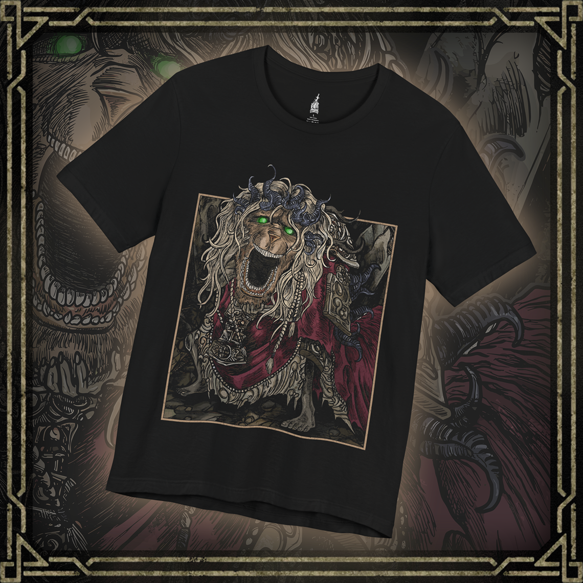 Thumbnail of a T-shirt featuring the Divine Beast Dancing Lion from Elden Ring Shadow of the Erdtree, blending majestic and powerful imagery, perfect for fans who appreciate mythical creatures and epic battles in the Lands Between.