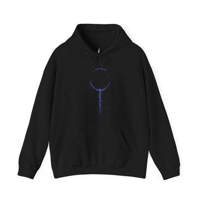 Image 3 of a Black Elden Ring Nightreign Hooded Sweatshirt featuring Heolstor the Nightlord, the cursed knight who rose alone from a grave of fallen warriors. Now master of the Night’s Tide, he summons abominations and champions from other worlds to spread darkness across the Lands Between. This design embodies the despair, power, and myth of one of the game’s most fearsome lords.