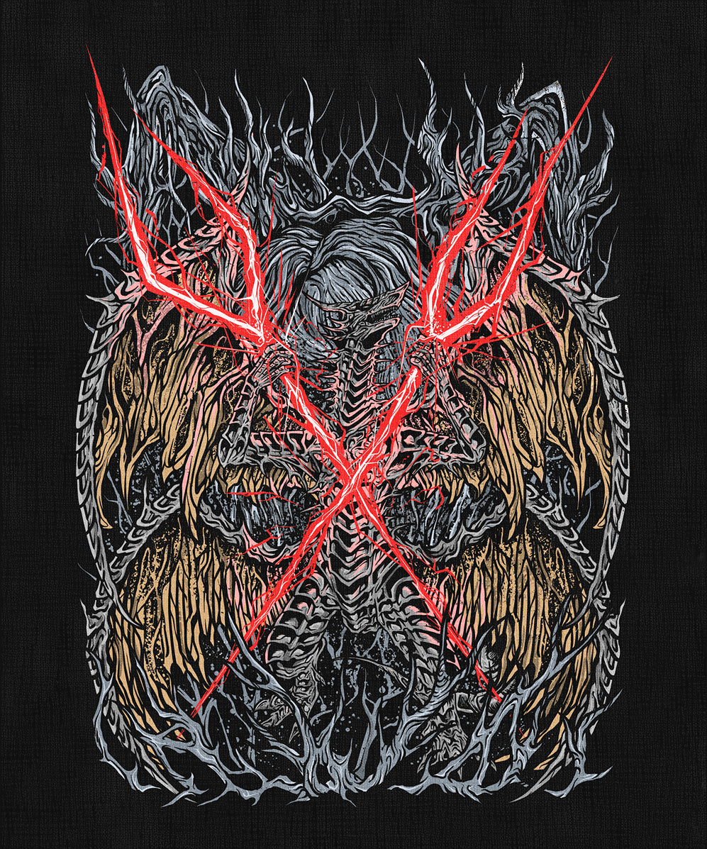 Artwork of Elden Ring Lichdragon Fortissax. In Elden Ring, Fortissax is a Lichdragon who forged a pact with Godwyn in an attempt to defy death itself. Once noble, he became twisted by Deathroot while trying to save a fallen friend. Found in Fia’s dream, Fortissax is a powerful echo of a dying age—where even immortality carries the stench of decay and sorrow.