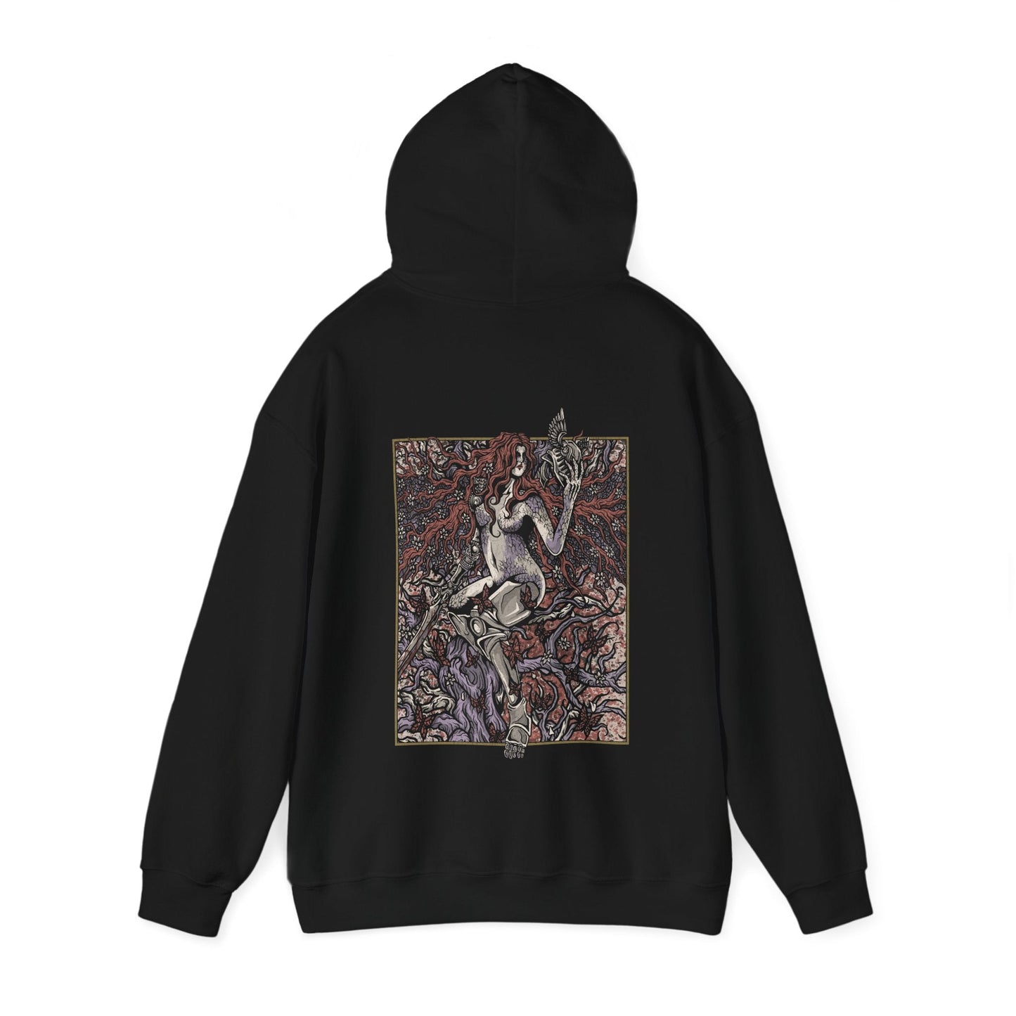 Image number 4 of a Hooded Sweatshirt featuring Malenia, Goddess of Rot from Elden Ring, designed for Tarnished adventurers in the Lands Between aiming to become Elden Lord, showcasing the power and allure of the Rot.