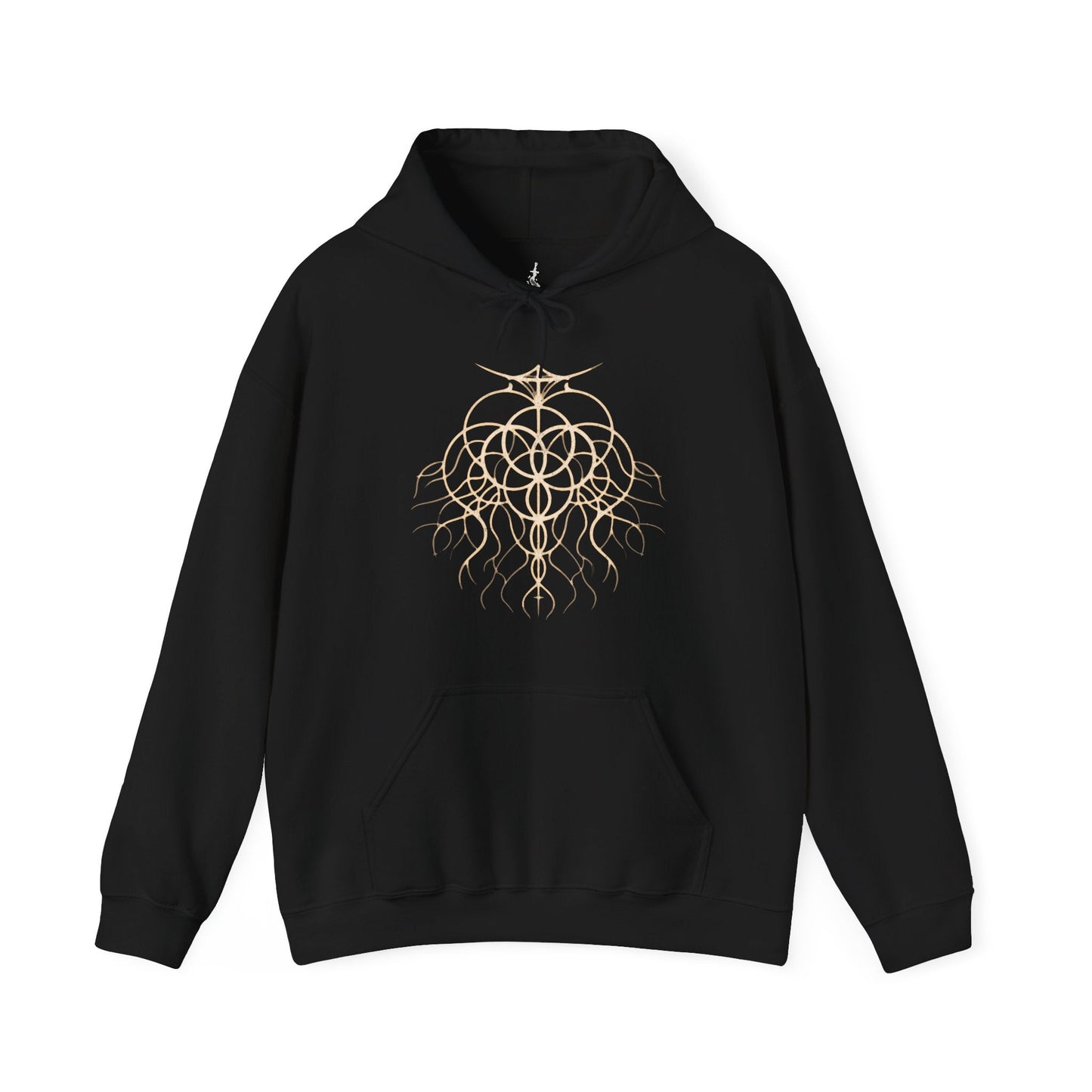 Image number 3 of a Black Hooded Sweatshirt featuring Maliketh, the Black Blade from Elden Ring in a grim design, highlighting his dark, fearsome appearance and connection to the Rune of Death, perfect for fans who appreciate his powerful role and tragic backstory in the Lands Between.