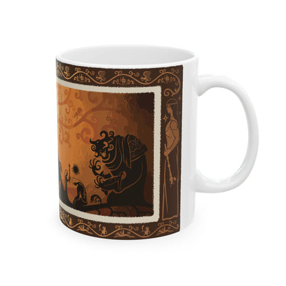 Image number 5 of a Mug featuring Miquella, the Kind from Elden Ring, with an elegant design that reflects his gentle and compassionate nature, as well as his tragic fate. The artwork highlights his serene expression, flowing golden hair, and ethereal presence, perfect for fans who appreciate his quest for a better world and the sorrowful tale of his eternal slumber in the Lands Between.