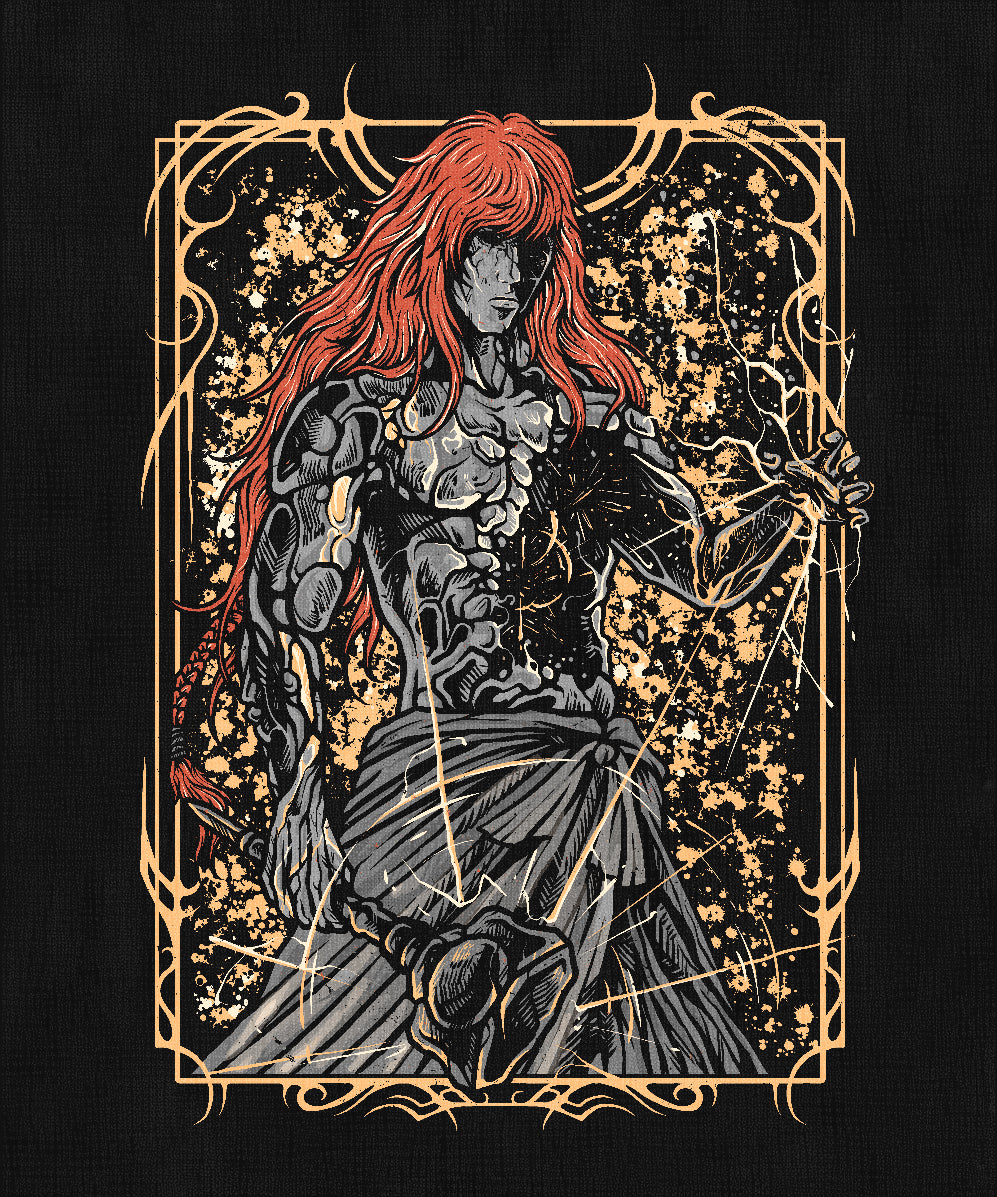 Wallpaper of Elden Ring Radagon of the Golden Order. Once the fierce general who led the wars against Liurnia, Radagon later became the consort of Queen Marika — and ultimately, her other self. His crimson hair and golden light symbolize the fusion of chaos and order. When the Elden Ring was shattered, Radagon stood at the center of it all, embodying the eternal struggle between divine unity and divine fracture.