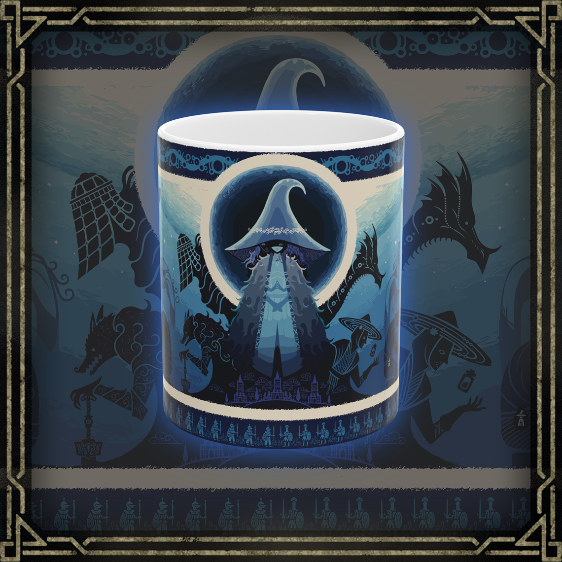 Thumbnail of a Mug featuring Ranni the Witch from Elden Ring, with a mystical design that highlights her enigmatic and powerful presence. The artwork showcases her striking blue hair, moonlit eyes, and the ethereal aura of the Night of the Black Moon, symbolizing her role in the shaping of destiny. Ideal for fans who admire Ranni’s cunning, her pursuit of freedom, and her pivotal role in the fate of the Lands Between.