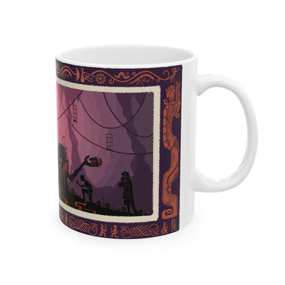 Image number 5 of a Mug featuring Rykard, Lord of Blasphemy from Elden Ring, with a dark and twisted design that reflects his fall from grace and his devotion to forbidden power. The artwork highlights his grotesque serpent form, his regal yet corrupted armor, and the eerie aura of the Blasphemous Serpent God, making it a perfect tribute for fans who are drawn to his dark, rebellious nature and tragic ambition in the Lands Between.