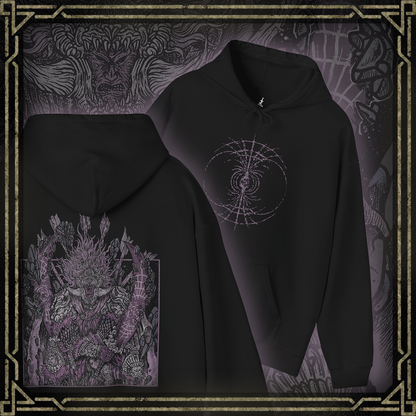 Thumbnail of a Hooded Sweatshirt featuring Starscourge Radahn from Elden Ring in a grim design, showcasing his towering presence, gravity-defying power, and tragic backstory, perfect for fans who revere his status as one of the most formidable and iconic bosses in the Lands Between.