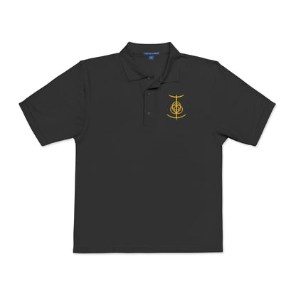 Folded Embroidered T-shirt showcasing the Elden Ring seal, the radiant emblem central to the lore of Elden Ring. Once whole, now broken, the symbol embodies the Golden Order’s collapse and the Tarnished’s quest to mend it. With ornate circular runes and divine craftsmanship, this design echoes the game’s themes of ruin, rebirth, and cosmic destiny.