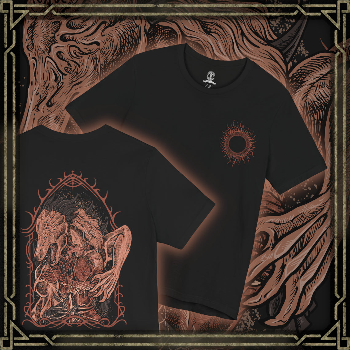 Thumbnail of a T-shirt design of Executor from Elden Ring Nightreign, a fallen Crucible warrior and Nightfarer poised in a tense stance as shadows stretch across Limveld. His armor-bound form appears scarred and unyielding, while his cursed katana gleams with ominous power, reflecting his unmatched dexterity and deadly precision in single combat.
