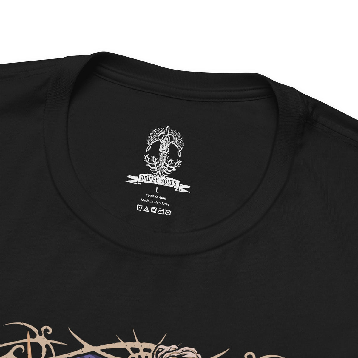 Folded T-Shirt design of Fulghor, Champion of Nightglow from Elden Ring Nightreign, depicting the ancient centaur charging forward with his massive spear surrounded by radiant golden energy. His armored body and powerful horse-like form dominate the battlefield as waves of wind and sacred power erupt around him. The artwork captures the Darkdrift Knight's imposing size, speed, and battle-worn presence.