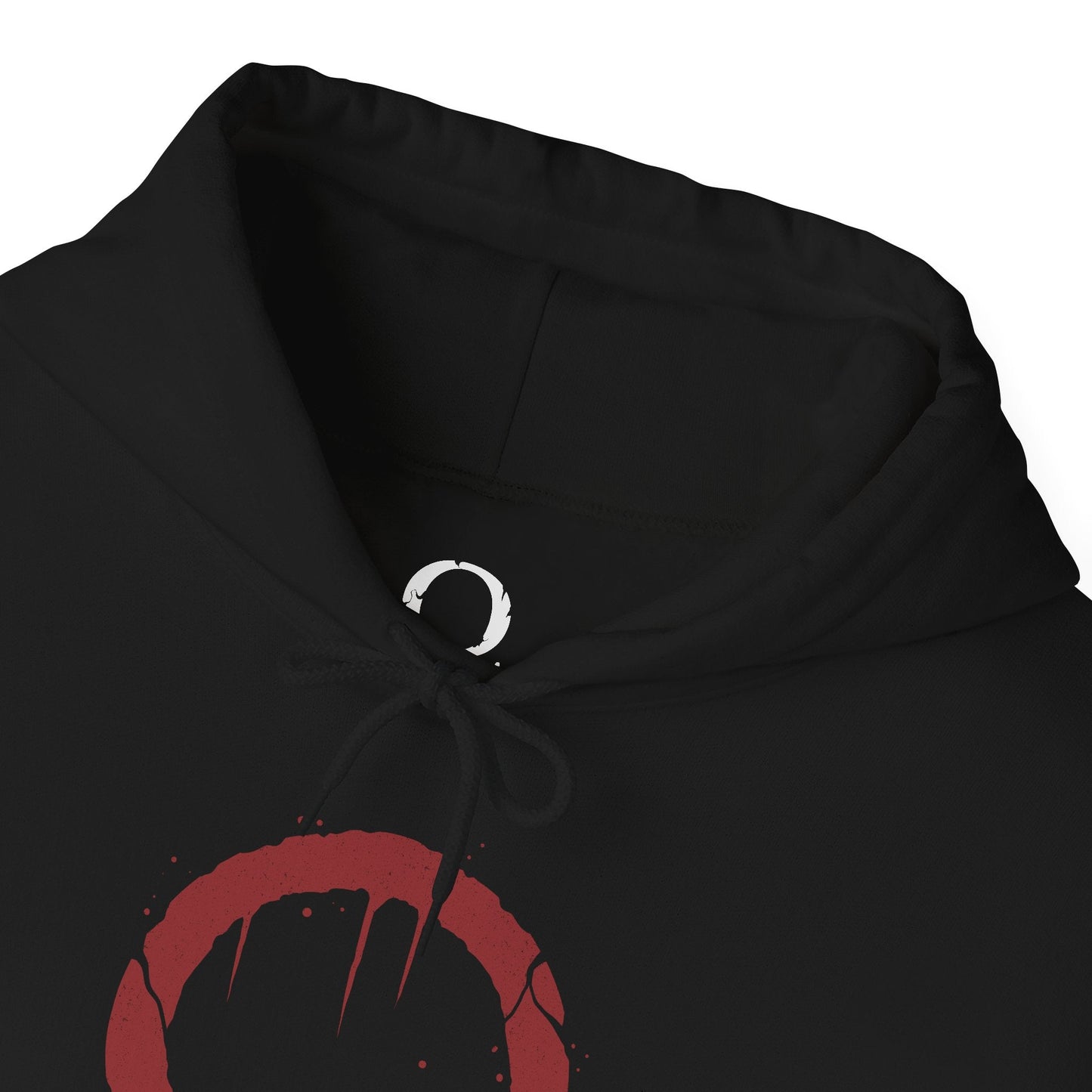 Folded Hooded Sweatshirt of Kratos delivering the final blow to a fearsome Minotaur, his ash-covered body illuminated by the fiery glow of the Blades of Chaos. The monster collapses amid broken columns and debris as the battlefield echoes with the aftermath of the brutal execution. The composition emphasizes raw power, vengeance, and the unstoppable wrath of the Ghost of Sparta against the beasts of Greek mythology.