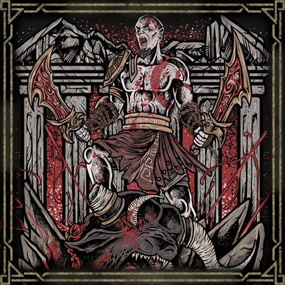 Wallpaper of God of War Kratos vs The Minotaur. As the Ghost of Sparta, Kratos carved a path through Greek mythology, defeating legendary foes including Ares, Zeus, the Titans, and countless mythical monsters. Wielding the iconic Blades of Chaos, Kratos became one of gaming's most recognizable protagonists, embodying vengeance, determination, and unmatched martial prowess.