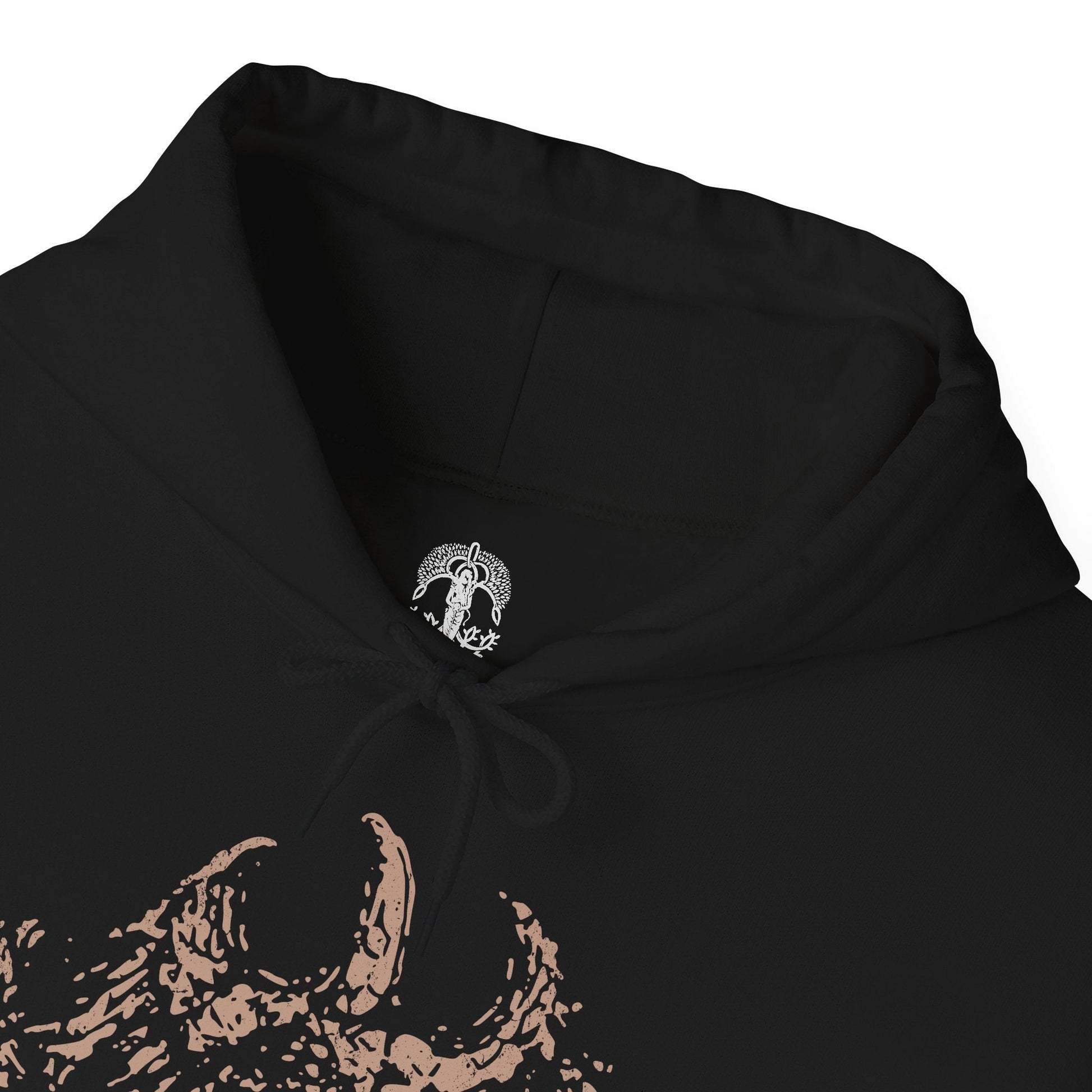 Folded Hooded Sweatshirt featuring Godrick the Grafted, the infamous shardbearer of Elden Ring. Descendant of the Golden Lineage, he turned to grafting as a means to claim greatness, becoming a living patchwork of stolen power. This design highlights his monstrous transformation, a symbol of ambition, cruelty, and the horrors of the Lands Between.