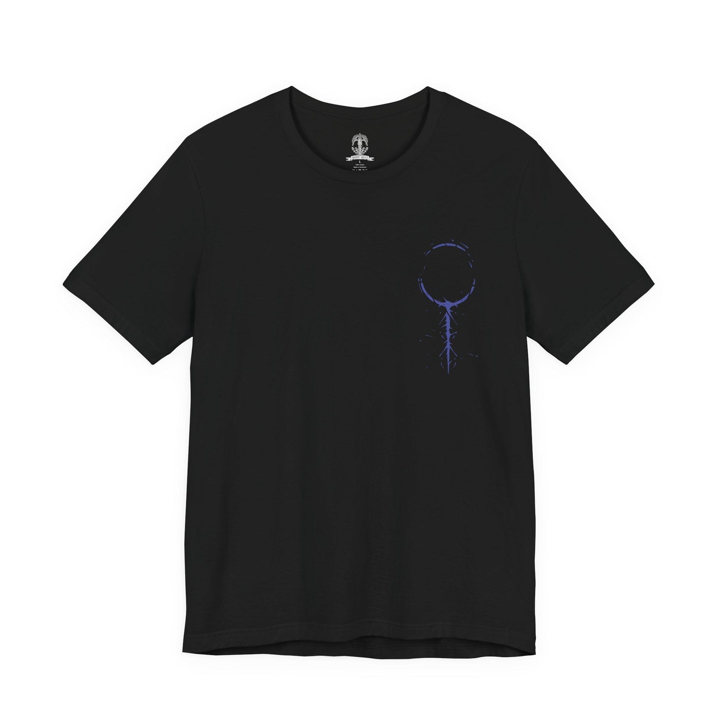 Image 4 of a T-shirt showcasing Heolstor the Nightlord, the undead warlord of Elden Ring Nightreign who cheated death to claim dominion over the shattered world. With the power to summon horrors from beyond, he stands as the dark ruler of Limveld, opposed only by the Nightfarers of the Roundtable Hold. This artwork reflects his tragic origin and apocalyptic presence.