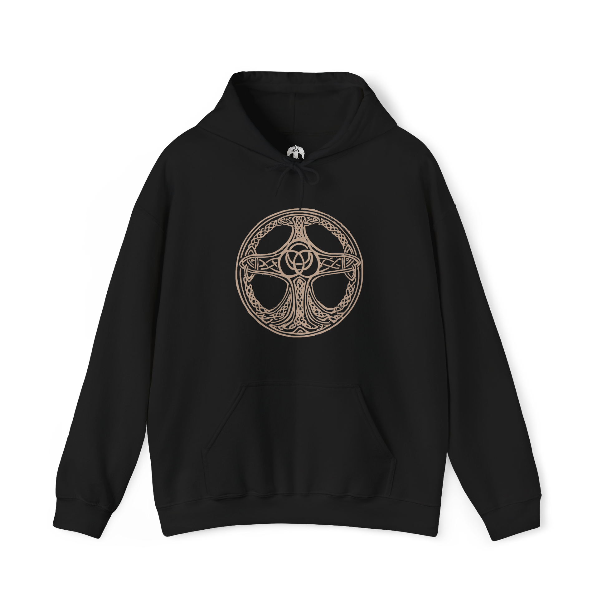 Image 4 of a Hooded Sweatshirt of Hoarah Loux unleashing his primal fury beneath a storm-filled sky, slamming into the ground with enough force to fracture the battlefield around him. His battle-worn body and wild mane emphasize the ferocity of the ancient warrior. The composition highlights strength, brutality, and the return of Godfrey's true warrior nature during the final battle in the Lands Between.