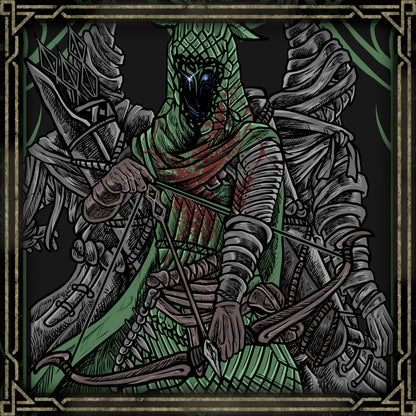 Artwork of Ironeye. Ironeye is a mysterious and highly skilled archer who operates as a contract assassin within the Fellowship, a mercenary group active during the age of Nightreign. Known for his calm precision and shadowy presence on the battlefield, Ironeye rarely speaks and leaves little trace behind—except for the fatal arrows that strike his targets. Beneath his quiet demeanor lies a darker truth: he is one of Those Who Live in Death, an undead being bound to a cursed form of immortality.