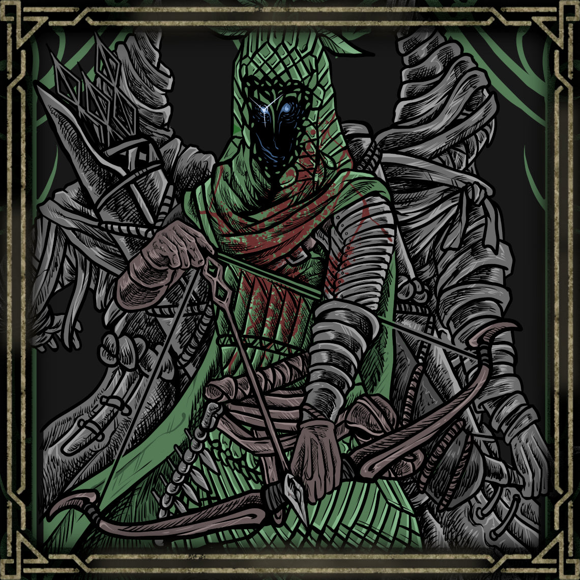 Wallpaper of Ironeye. Among the mercenaries of the Fellowship, Ironeye stands apart as a hunter who never misses his mark. Taking contracts that place him in the most dangerous corners of Limveld, he moves through the darkness with unnatural patience and skill. His true motive, however, remains hidden from most—Ironeye fights not to restore the world, but to preserve the eternal night that allows his undead existence to endure.