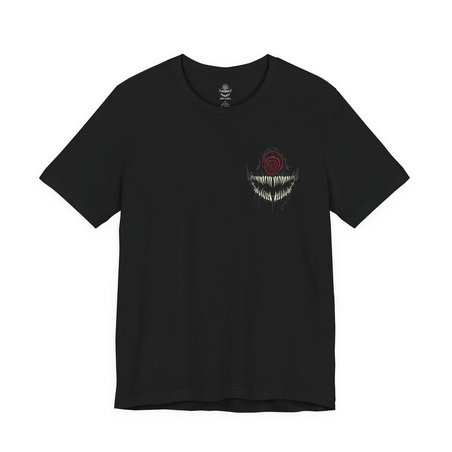 Image 4 of a T-Shirt artwork depicting Knull summoning an army of symbiote dragons beneath a collapsing sky, black tendrils engulfing planets and stars around him. The All-Black Necrosword crackles with dark energy while living shadows twist across his armor. This design reflects his role as creator of the symbiotes and the overwhelming force of an ancient god seeking to consume all light.
