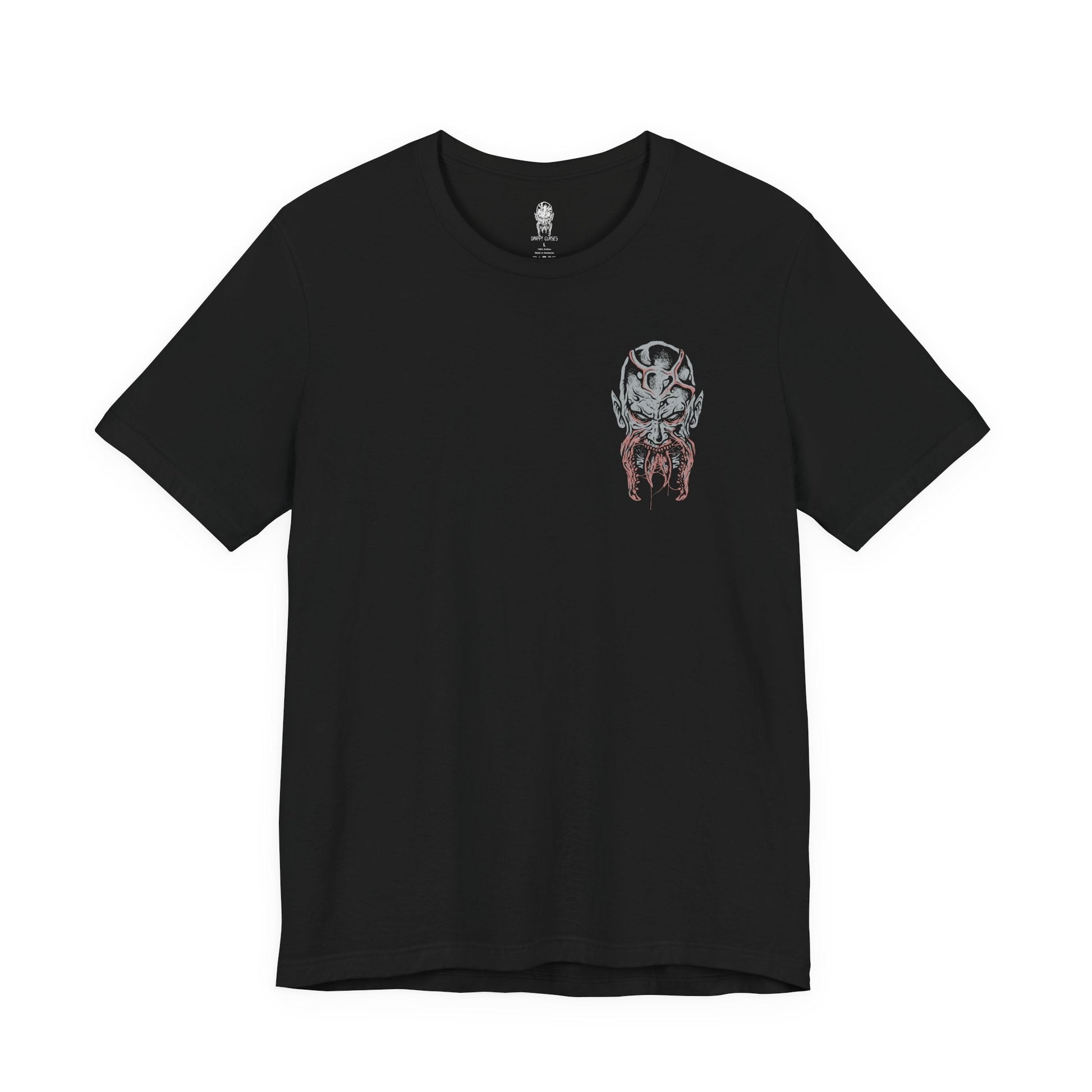 Image 4 of a T-shirt artwork depicting Kyle Crane mid-combat against Volatiles, leaping across rooftops as claws slash through the air behind him. Sparks from a UV flare illuminate their monstrous forms while the city skyline burns in the distance. This design reflects agility, desperation, and the brutal contrast between human endurance and the apex predators that dominate the night.