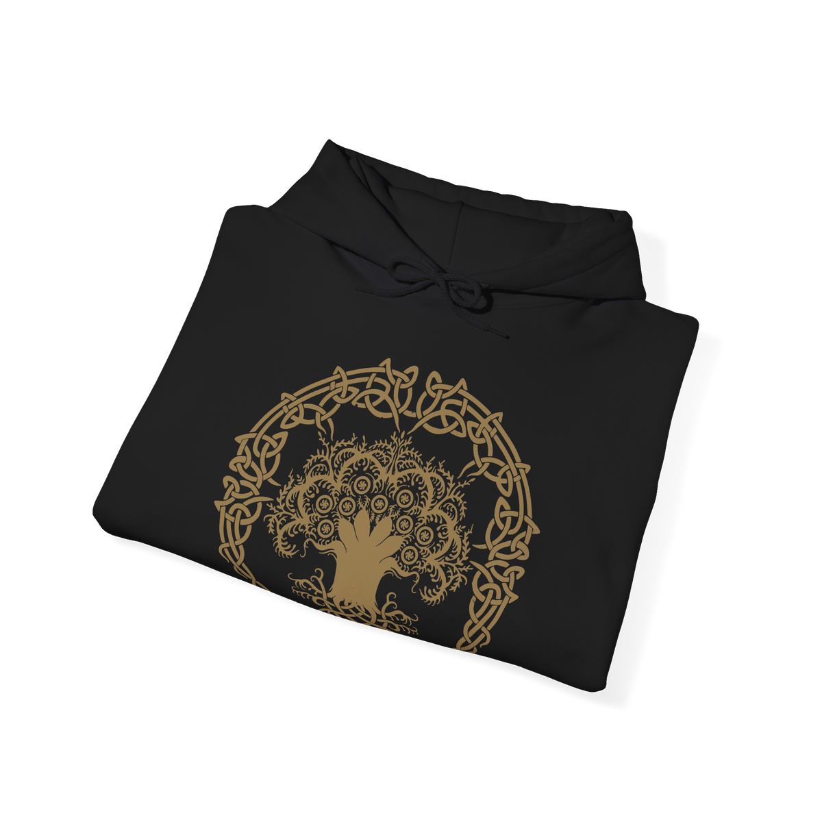 Image 6 of a Hooded Sweatshirt of Malenia, Blade of Miquella, standing within a field of Scarlet Aeonia beneath the roots of the Haligtree. Her crimson hair flows around ornate armor and golden prosthetic limbs as enormous scarlet petals bloom behind her. Rot-infused mist and drifting petals fill the battlefield, emphasizing Malenia's transformation into the terrifying Goddess of Rot.