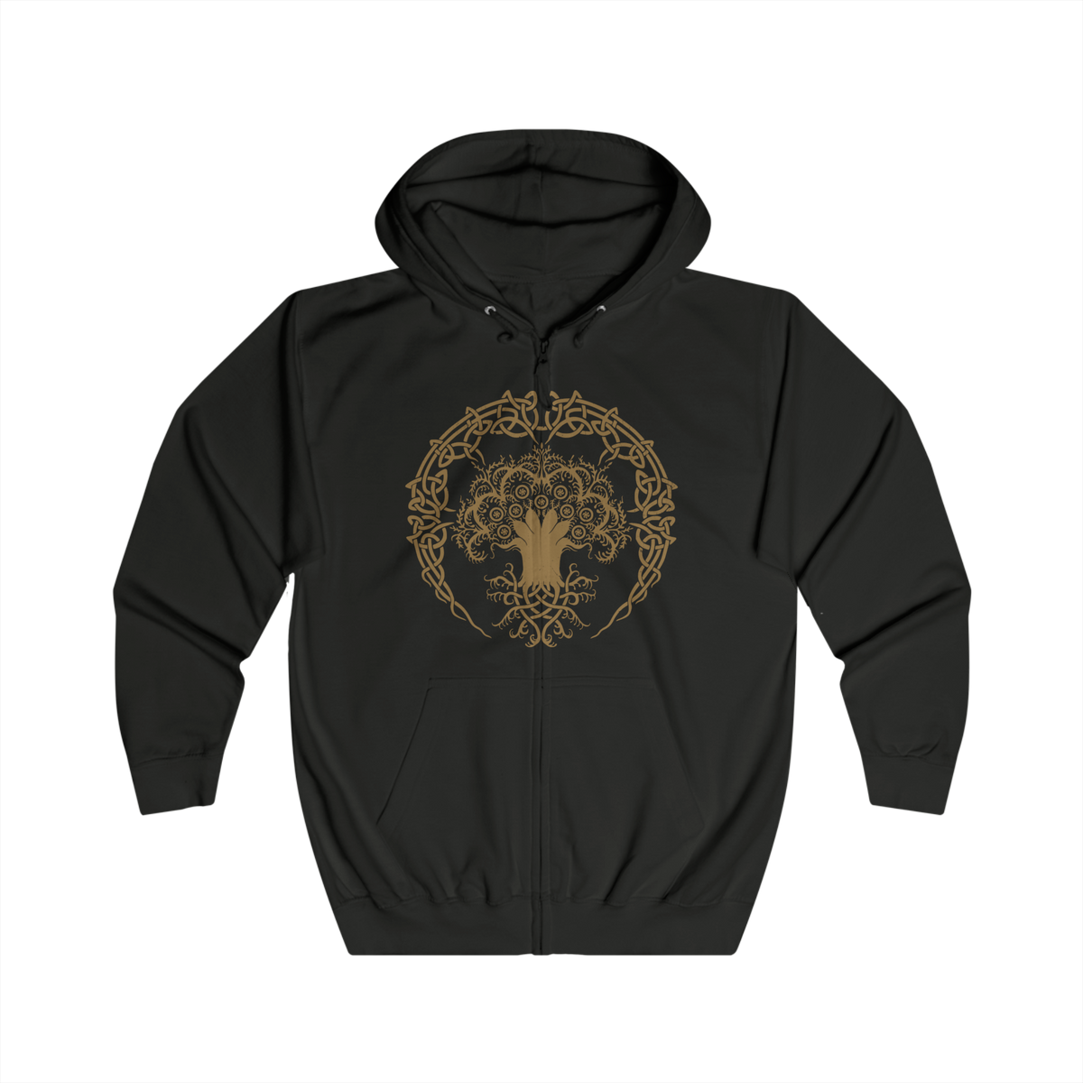 Image 4 of a Zip-up Hooded Sweatshirt featuring Malenia, Blade of Miquella from Elden Ring, the legendary warrior, swordswoman, and Goddess of Rot. Wielding her elegant katana and cursed by the Scarlet Rot, Malenia stands among the most feared demigods in the Lands Between. This design captures her crimson armor, flowing scarlet energy, and deadly grace—a warrior defined by devotion, suffering, and unmatched mastery of the blade.