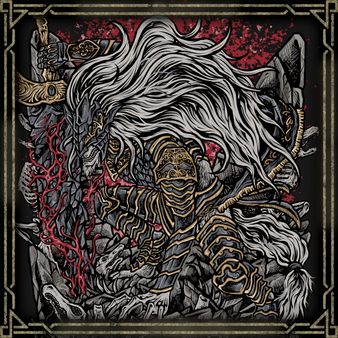 Concept Art of Maliketh Shadow of Destined Death. Maliketh served as Queen Marika's shadow and was entrusted with protecting the Rune of Death after its removal from the Elden Ring. His role changed the fate of the Lands Between, but the theft of a fragment of Destined Death left him consumed by shame. In the final battle at Farum Azula, Maliketh abandons restraint and unleashes the full power of the Black Blade against those who seek to challenge the Golden Order.