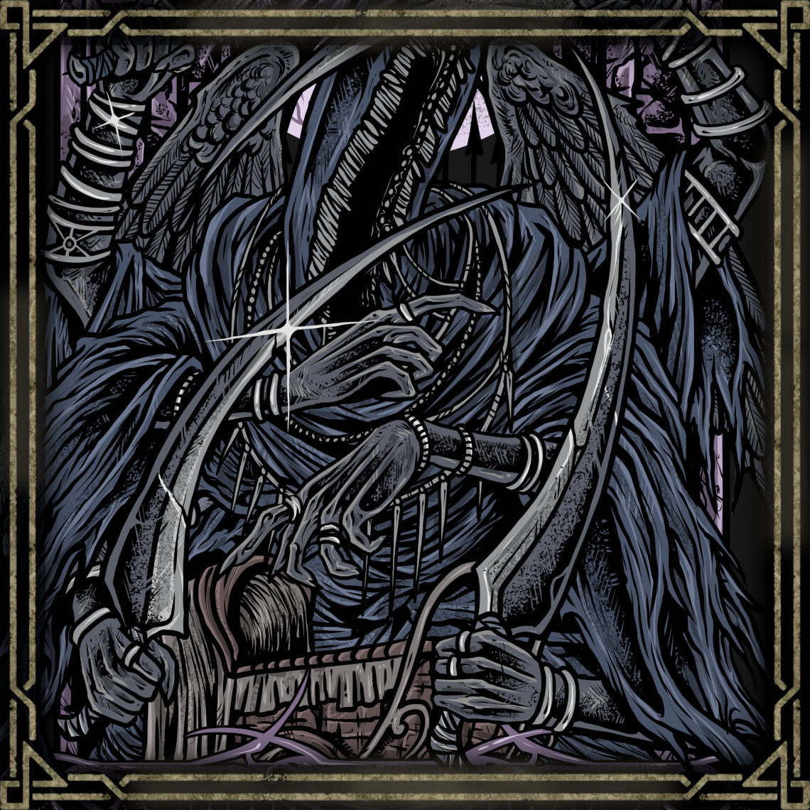 Concept Art of Mergos Wet Nurse. Mergo's Wet Nurse represents the unknowable nature of the Great Ones in Bloodborne. With flowing black robes, multiple bladed arms, and an eerie, faceless silhouette, it serves as the final guardian of Mergo within the nightmare. Its unsettling design and cryptic role have made it one of the most iconic manifestations of cosmic horror in the Soulsborne universe.