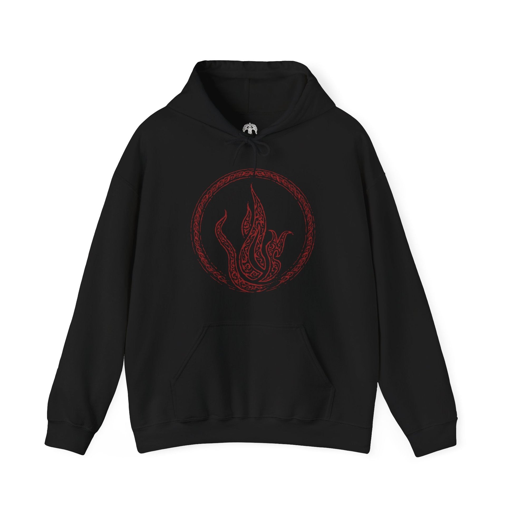 Image 4 of a Hooded Sweatshirt featuring Messmer the Impaler from Elden Ring Shadow of the Erdtree. His menacing silhouette and iconic weapon are brought to life in gritty detail, reflecting the raw intensity of his character. As the exiled son of Queen Marika and the merciless leader of the crusade against the Hornsent, Messmer commands fear and respect. Perfect for fans who admire the haunting beauty and grim atmosphere of the Land of Shadow.