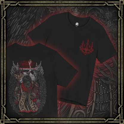 Thumbnail of a T-shirt featuring Mohg, Lord of Blood from Elden Ring, displaying his dark, blood-soaked figure and menacing aura, ideal for fans drawn to the sinister lore of the Blood Dynasty and the powerful demigod of the Lands Between.