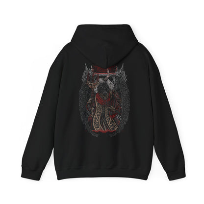 Image 5 of a Hooded Sweatshirt featuring Mohg, Lord of Blood from Elden Ring, displaying his dark, blood-soaked figure and menacing aura, ideal for fans drawn to the sinister lore of the Blood Dynasty and the powerful demigod of the Lands Between.